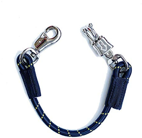 JA Horse Transport Elastik Anbinder Anbindestrick elastisch Gummianbinder Anbindekette mit Panikhaken und Bull snap für Reitsport Pferdeanhänger, Box und Stall (1, Schwarz, 60 cm)