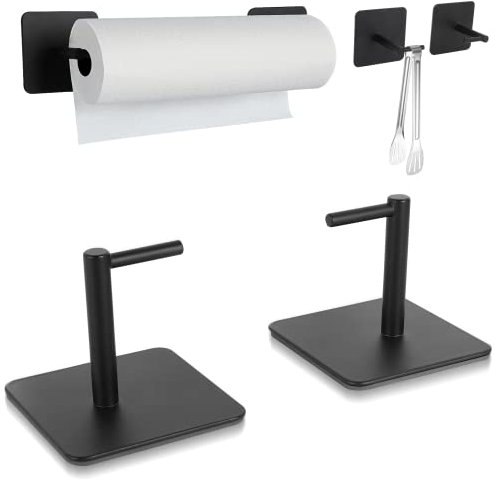 Paper Towel Holder Black Magnetic Mount Paper Tower Bar with Strong Magnetic Backing - for Kitchen,Refrigerator,Grill,Toolbox,Garage,Shop