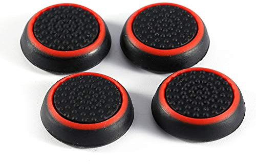 Sxhlseller Tapa de Cubierta 4 Uds. Controlador de Silicona de Repuesto Thumb Stick Grip Cover Joystick Cap para PS3 PS4 Xbox Thumb Stick Cover(Rojo)