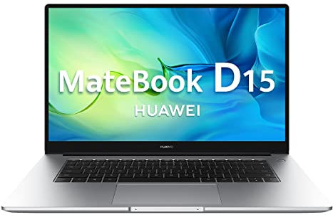 HUAWEI MateBook D15 - Notebook ultra leggero da 39,6 cm (15,6 pollici), FullHD (Intel Core i5-1135G7, RAM da 16 GB, SSD da 512 GB, Intel UHD Graphics 620, Windows 11 Home) color argento, tastiera