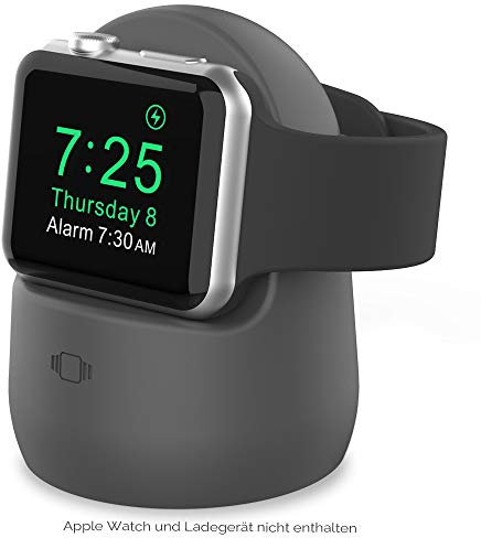 AHASTYLE Ständer für Apple Watch Ladestation [Nachtmodus Kompatibel] Silikon Dock für Apple Watch Ultra 2, Ultra, SE2, SE, Series 10 9 8 7 6 5 4 3 2 1 (49/46/45/44/42/41/40/38mm) (Dunkelgrau)