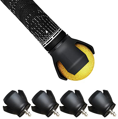 Shu-Ran 3-Prong Golf Ball Retriever for Putter,Golf Ball Picker Upper,Back Saver Golf Ball Pick Up Retriever,Suction Cup Ball Grabber for Putter Grip (4 Pack)