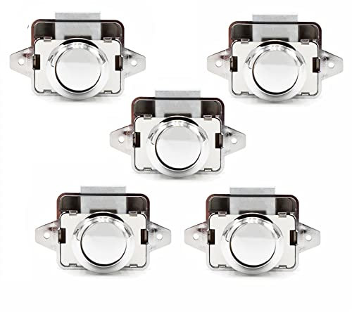 Hotiko Push Lock Button Latch Door Verriegelung Wohnmobil Möbelschloss für RV Camping Schrank Schublade Caravan Van Motorhome Yacht Ship Boat (ABS)-Silber-5 Stück