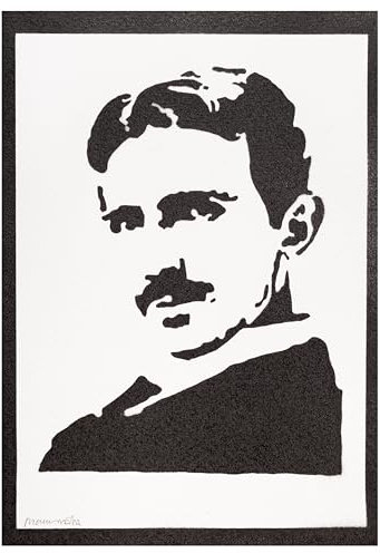moreno-mata Echtes Handgemachtes Graffiti Nikola Tesla Aesthetic Poster & Kunstdrucke Bilder Plakat Handmade Deko Wandbilder Wohnzimmer Wanddeko Geschenke für Männer und Frauen