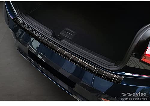Avisa Schwarz Edelstahl Heckstoßstangenschutz kompatibel mit Cupra Born 2021- 'Ribs'
