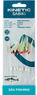 Kinetic Sabiki MaxCatch #6 Glow Fishskin/Mix Heringsvorfach Heringssystem