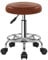 WKWKER Runder Rollender Schönheitshocker Auf Rädern PU Leder Drehbarer Höhenverstellbarer Salonstuhl Hocker Küchenarbeits SPA Hocker Mit Rädern (Braun)