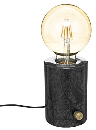 Atmosphera - Lampe socle Saba - marbre - noir - H11-5 cm