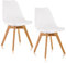 DEULINE Esszimmerstühle 28mm stärke Massivholzbeine SGS geprüft Polsterstuhl Esszimmer Stuhl Oslo 2er-Set Weiss 521248