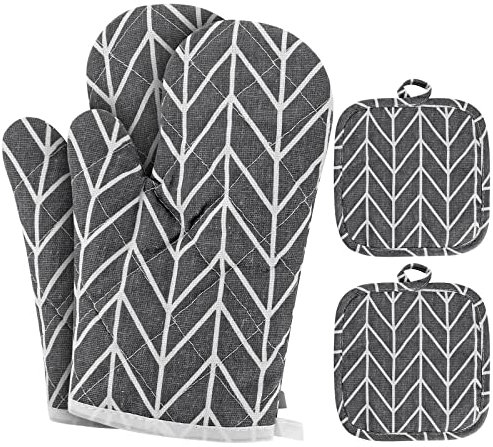 Gants de Four, Maniques Cuisine, maniques, Gants de Four, Gants de Cuisson, Gants de Cuisine pour Cuisine, Cuisson, Pâtisserie, Grillage, Gris