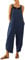 Jacansi Womens Casual Overalls Strap Sleeveless Pockets Long Playsuit Jumpsuit Dungarees Navy Blue XL