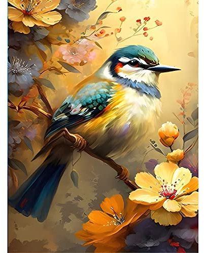 EOBROMD Diamond Painting Erwachsene Vogel, 5D Diamant Painting Bilder Erwachsene Vogel, DIY Diamond Painting Bilder Diamant Malerei Vogel Set 30x40cm für Wanddekoration