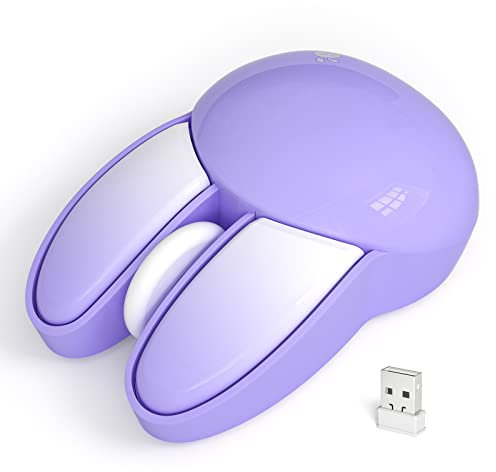Souris silencieuse sans fil 2,4 GHz avec mini récepteur USB, souris optique sans fil pour ordinateur portable, PC, Chromebook, Notebook – Violet
