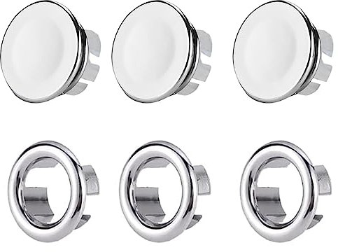 WeddHuis 6 Stück überlauf spüle, Waschbecken Überlauf Ring, 6 Stück Universelle Waschbecken Überlauf Abdeckung, Sinken Überlauf Ring, Trimmen Überlauf Ablasskappe für Küche, Bad, Waschbecken Loch