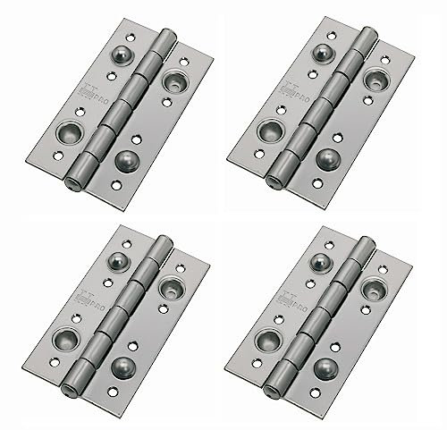 AZERODESIGN-Bisagras para Puertas-Bisagras Puertas Madera- Bisagra de Seguridad- Pack de 4 Bisagras. -medidas 150X80X3MM varios acabados, Cantos Cuadrados, sin Remates- (NIQUEL SATINADO)