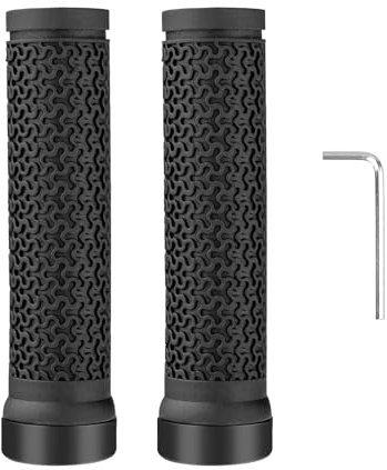Bike Handlebar Grips for Mountain Bikes – 2PCS Anti-Slip Bicycle Grips with Locking Design and Allen Wrench – Comfortable Rubber Grips for Long Rides and Shock Absorption