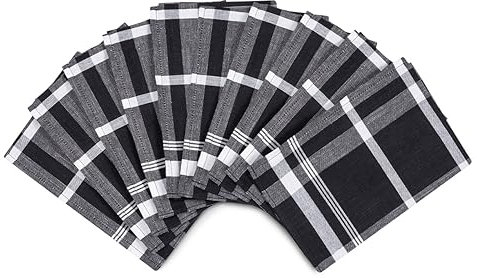 Ross - Exclusiv - 10 X Geschirrtücher - Baumwolle - Leinen - im Set (Schwarz)