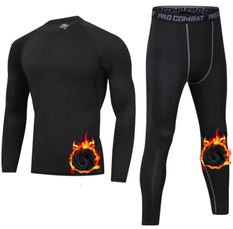 HZQIFEI Thermounterwäsche Herren, Funktionsunterwäsche Skiunterwäsche Winter Warm Thermowäsche Set Thermo Atmungsaktiv Weich Unterwäsche für Männer