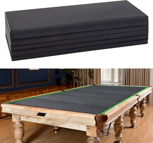 Leyndo 2,4 m/2,1 m Billardtisch-Einsatz für Tischumwandlung, Essen/Spiel, Schaumstoff-Billard-Pool-Abdeckmatte, wasserdicht und faltbar, schwarz (2,4 m)