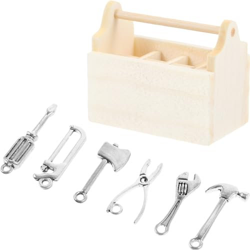 OSALADI 1satz Dollhouse Miniaturwerkzeug Mit Werkzeugkasten Deko-accessoires Für Puppenhäuser Für Raumgestaltung Maßstab