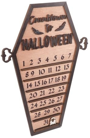Warmhm Halloween Countdown-kalender Aus Holz Gothic- Adventskalender Für Zuhause Party Einkaufszentrum Bastelkalender Ornament