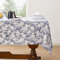 Aoztio Rustikale Blume Drucken Rechteckig Tischdecke, Maschine waschbar Baumwolle Leinen Tischdecke, Indoor Outdoor Vintage Tischdecken für den täglichen Gebrauch - Blaue Blume, 140 × 220cm