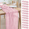 Asee'm 12PCS Tischläufer Käsetuch 300 x 90cm Hell Rosa Boho Transparente Läufer Tisch Hochzeit Gaze Stoff Rustikale Käse Tuch für Braut Dusche Party