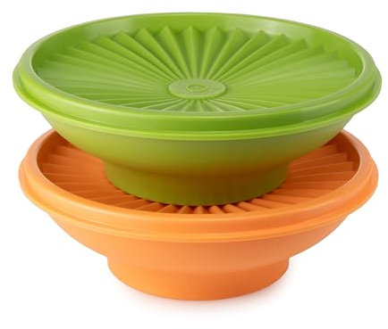 Tupperware Saladier 400 ml orange + 400 ml vert Saladier Bol de service (couteau à fromage, ustensile ménager)