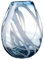 Amelia Art Glass Große ovale Glasvase in Türkis und Weiß (Cerulean Sky) (30 cm), V2341-30C58