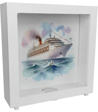 Kreuzer für die nächste Kreuzfahrt Rahmen Spardose aus Holz Ideale Schiff-Rahmen Spardose aus Holz für hohe See Ozean Reisen Kreuzfahrtschiff Abenteuer auf dem Wasser