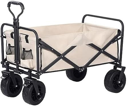 GaRcan Festival-Trolley, Camping-Trolley, Garten-Trolley, zusammenklappbarer Wagenwagen, tragbar, faltbar, große Kapazität, Outdoor-Camping-Tischleuchte, Grillwagen, Strandwagen