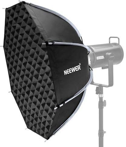 NEEWER 70cm Octagon Softbox, Bowens Mount Achteckige Softbox mit Honeycomb Gitter, Licht Diffusoren, Tasche, Soft Box für RGB CB60 CB60B CB200B MS60B MS60C MS150B S101-300W/400W Pro Vision 4 Q4, NS27P