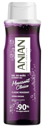 ANIAN - Gel de Baño Moussant, 750 ml, con Glicerina, Limpia, Cuida y Protege la Piel, Aroma Tradicional, para Todo Tipo de Piel, +90% Ingredientes de Origen Natural, Apto para Veganos