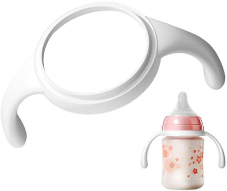 Bottle Handles, Pack of 2, Silicone Wide-Neck Baby Bottle Handle, Compatible with Wide Range of Bottles and The Trainer Bottle, New Baby and Baby Feeding Essent ials