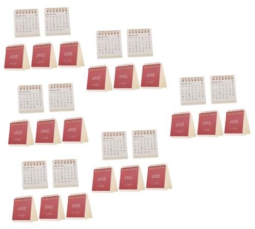 30 Stück 2022 2022 Tischkalender 2021-2022 Kalender 2022 Tischkalender Stehender Klappkalender Tastaturhalter unter dem Schreibtischkalender 2021 Errötendes Dekorpapier Einfache Staffelei Clamshell