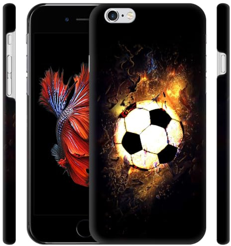 GlamCase for iPhone 6 / 6s, iPhone 6 / 6s Case - Soccer On Fire Design Printed Slim & Sleek Cute Plastic Hard Snap on Protective Designer Back Phone Case/Cover for iPhone 6 / 6s