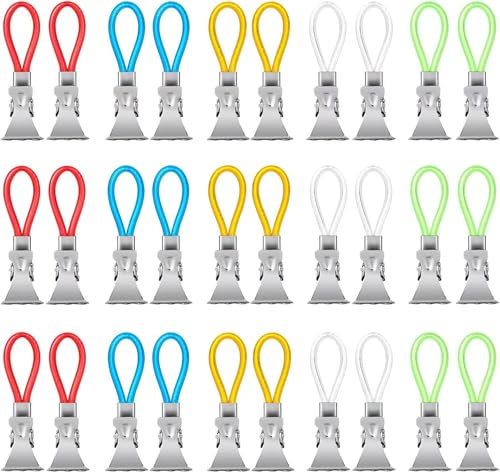 30 Pcs Pinces à Serviettes, Porte Torchon Coulissant étaux de Travail du Bois, Porte Torchon Cuisine en Métal Crochet Torchons, Attache Torchon pour Accrocher un Torchon et Une Serviette de Bain