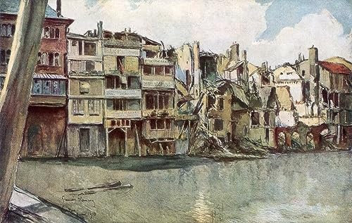 IPLUPJDY Leinwand Poster Wandbilder GemäLde Kunst Bilder Kunstdruck Leinwand die Maas Verdun Frankreich Juni von Francois Flameng Leinwand Wandkunst poster für Wohnzimmer-Dekor 60x90cm