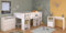 möbelando Jugendzimmer-Set >Pirouette 15< (3-teilig) in Weiss - 205x104x132cm (LxBxH)