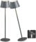 Northpoint 3in1 LED Tischlampe Flaschenleuchte max. 45cm hoch mit 3000mAh Akku 200lm warmweißes Licht (3000K) stufenlos dimmbar für Innen und Außen (grau 2er-Set)
