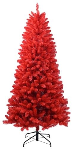 Iiaky 7FT Artificial Christmas Tree PVC Holiday Decoration Xmas Tree with Sturdy Metal Stand and 1122 Branch Tips for Home/Office/Party NO Light