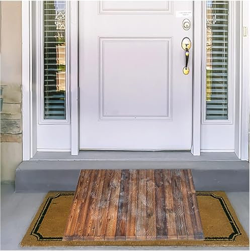 Ramps Threshold Ramp, Front Door Threshold/Curb Ramp 3.9/7/7.8/9.8 High, Brown Wooden Outdoor Step Ramp - Slip-Resistant Surface, Wheelchairs(90x18x70cm/35x7x27in)