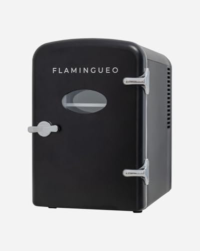 Flamingueo Mini Nevera, 4 Litros, 12V/220V, Para Habitación, Cosméticos, Bebidas, Función Frío y Calor, Balda Extraíble