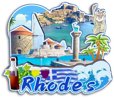 Quwsne Refrigerator Magnet Rhodes Greece Fridge Magnet City Travel Souvenirs Tourist Gifts 3D Classic Landmarks Handmade Crafts Home Decoration -3833
