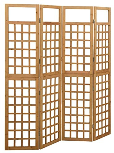 Cloison de séparation à 4 panneaux en bois de sapin massif 161 x 180 cm