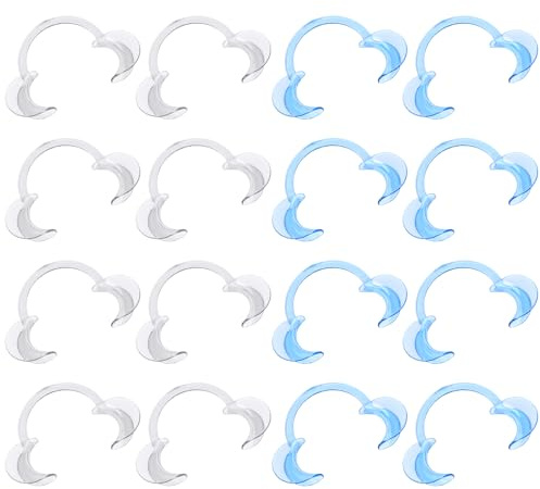 Vicloon Mouth Opener,16 Pcs Dental Mouth Opener,C-Shape Cheek Retractors,Mouthpieces Replacement Cheek Retractors for Open Mouth Game, Dentistry,Teeth Whitening,Suitable for Adults and Kids