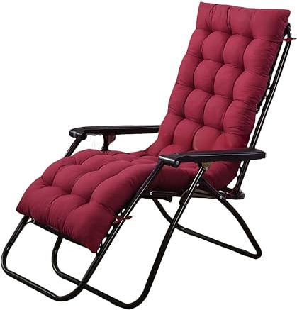Surwin Volltonfarbe Sonnenliege Auflage, Lange Auflagen für Gartenliegen, Liegestuhl Hochlehner Gartenliege Liegestuhl Balkon Relaxliege Garten Sonnenliegen Outdoor (Burgund,48x168cm)