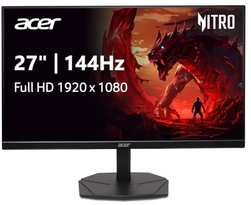 Acer Nitro KG271 P6bip - Monitor para Juegos (27, Full HD, 1920 x 1080, IPS ZeroFrame AMD FreeSync, Frecuencia de actualización 144 Hz 1 ms (VRB) SRGB 99% 1 Puerto de visualización 1.2 y 1 HDMI 1.4