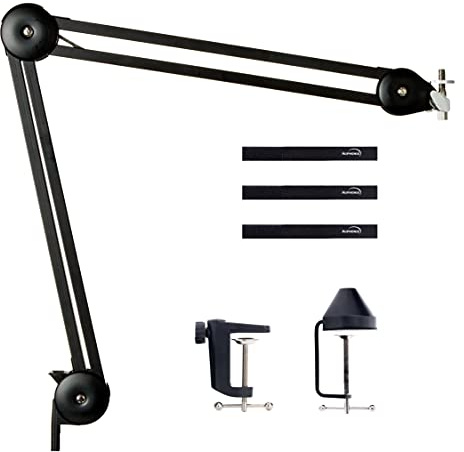 Bras de microphone - Bras ciseaux réglable avec pince de table, compatible avec Blue Yeti/Pro/X, Snowball, Audio - Technica, Dynamic & Micros à condensateur