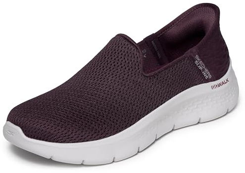 Skechers Women's Hands Free Slip-ins Go Walk Flex-Relish Sneaker, Burgundy, 7 UK